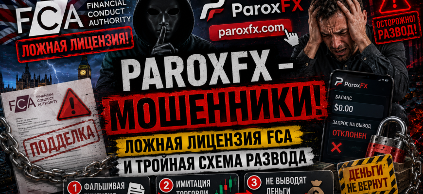 ParoxFX мошенники - ложная лицензия FCA и скам-брокер paroxfx.com